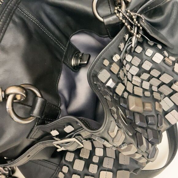 COACH Studded Flagship Ella Bag in Black - Picture 9 of 10